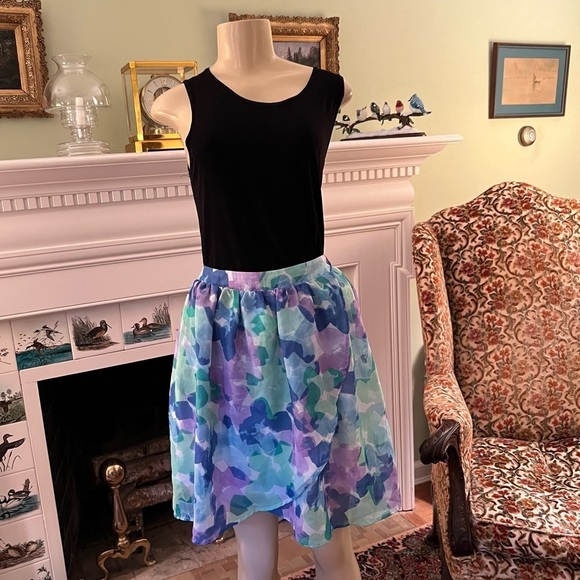 GIRL’S vibrant, floral, hi-lo, sheer (fully lined) skirt by The Place - Picture 2 of 4